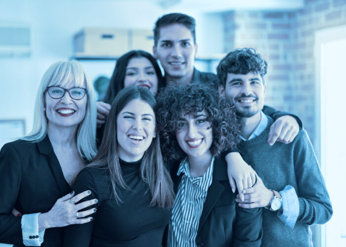 Group of business workers smiling happy and confident. Posing together with smile on face looking at the camera at the office